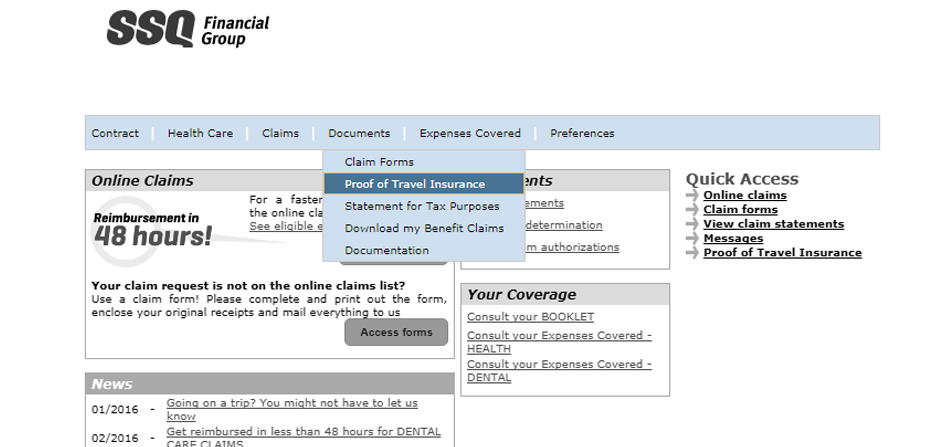 ssq insurance travel